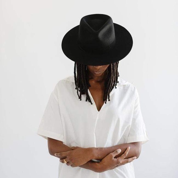 Gigi Pip MILLER FEDORA - BLACK WITH BLACK BAND main image 2